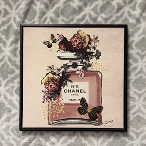 CHANEL No. 5 Floral and Butterfly Art Print